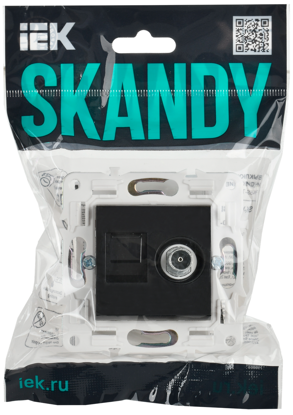 SKANDY Розетка двойная TV+RJ45 кат.5E SK-A14Bl черный IEK