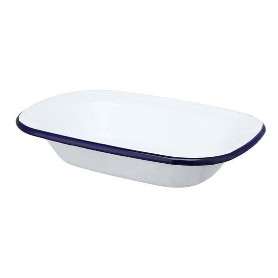 Блюдо для подачи 26*19 см h6 см 1250 мл Blue Rim эмалированая сталь SUNNEX [1]