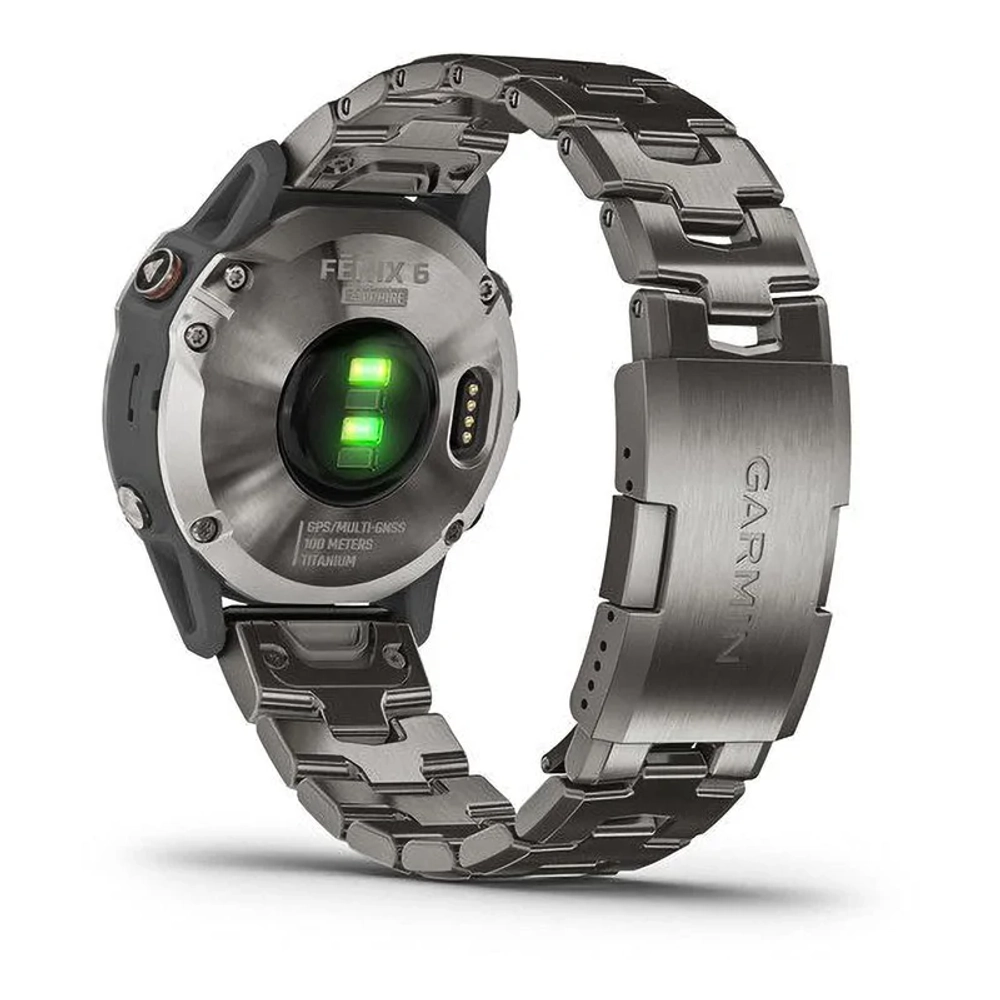 Спортивные наручные часы Garmin Fenix 6 Sapphire титановый с титановым браслетом 010-02158-23