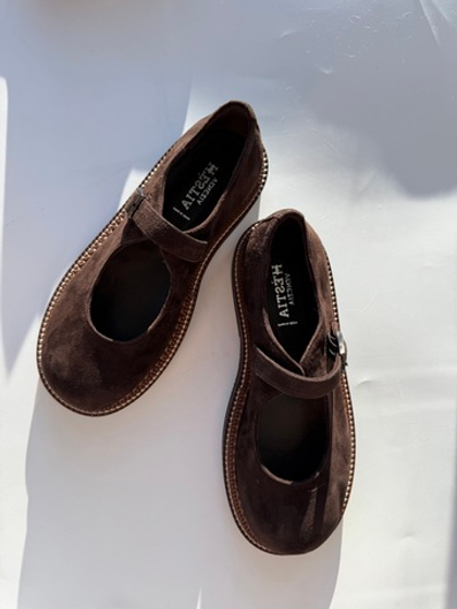 Туфли из натуральной замши LILA Cioccolata