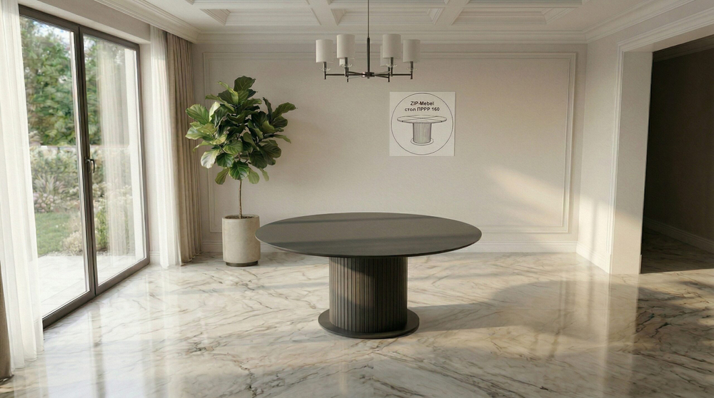 Стол Zip-mebel Пурр К 160 Чёрное дерево