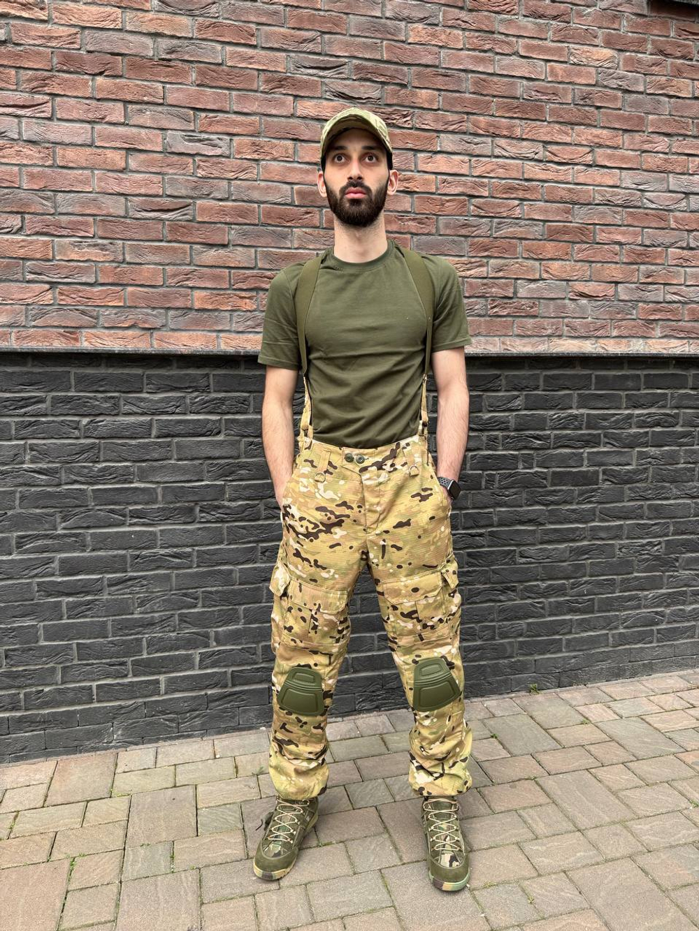 Тактический костюм горка с наколенниками и налокотниками лайт мультикам