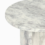 Кофейный столик Pia диаметр 41 мрамор белый