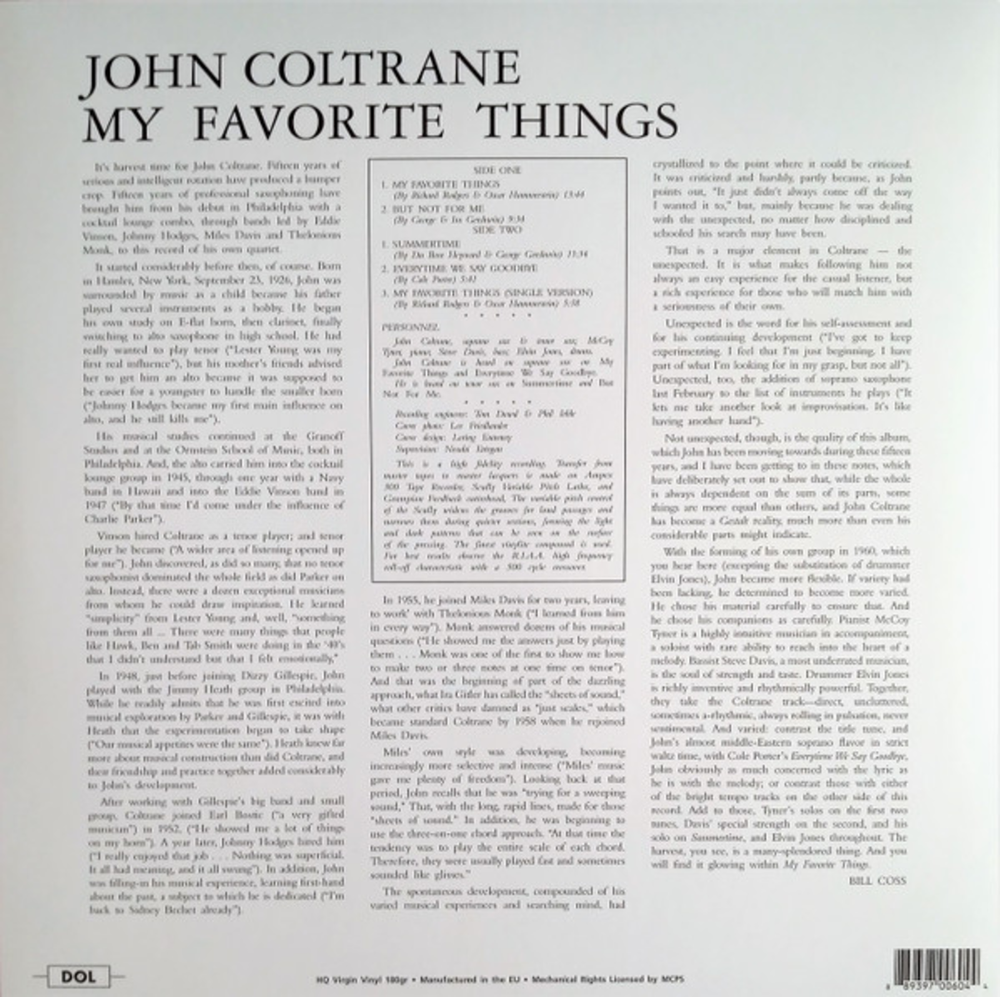 John Coltrane / My Favorite Things (Coloured Vinyl)(LP)