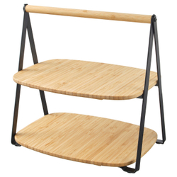 IKEA FULLSPÄCKAD  (ИКЕА ФУЛЛСПÄСКАД)  -  Поднос для сервировки, бамбук/черный, 28x20 см