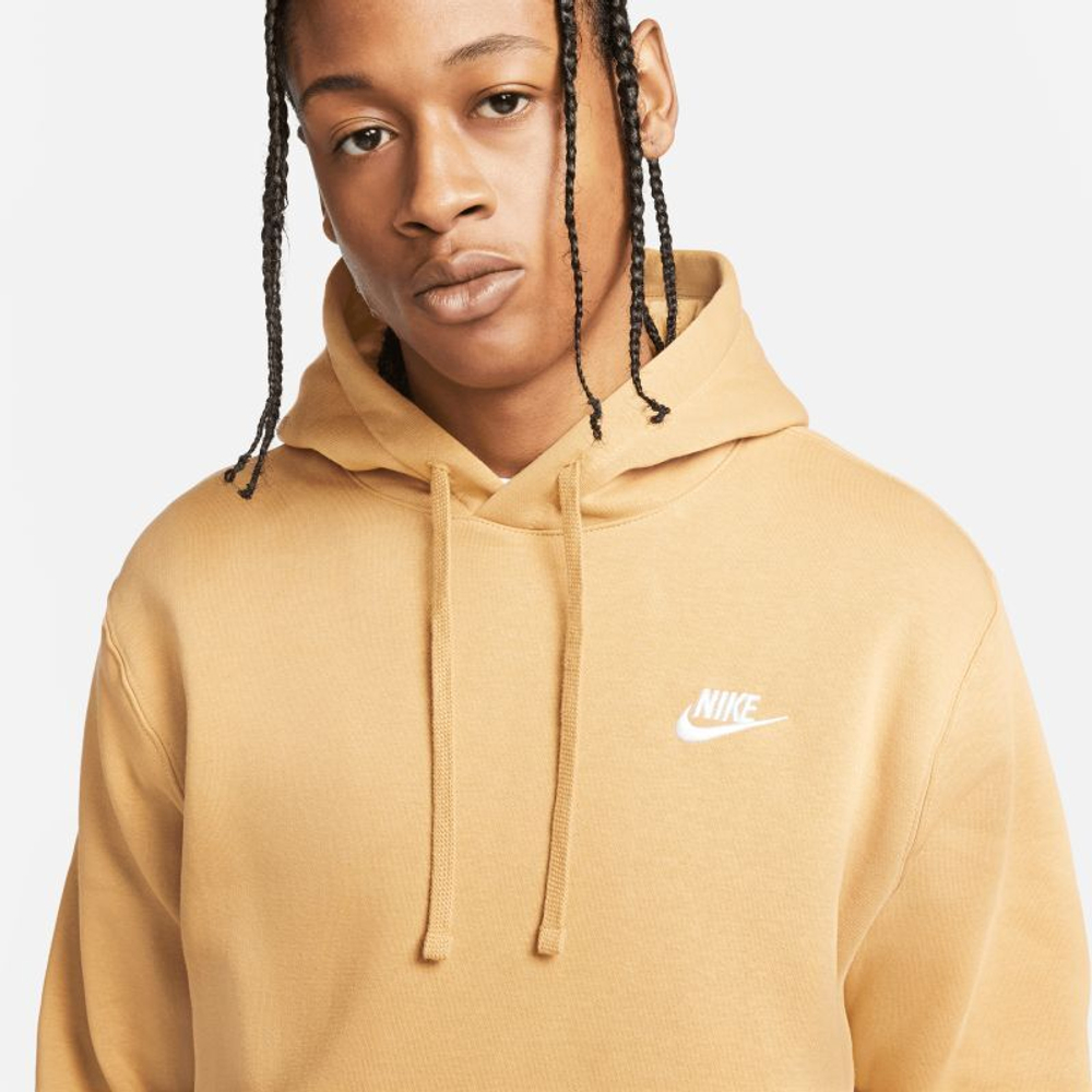 Мужская теннисная кофта Nike Sportswear Club Fleece Pullover Hoodie - elemental gold/elemental gold/white
