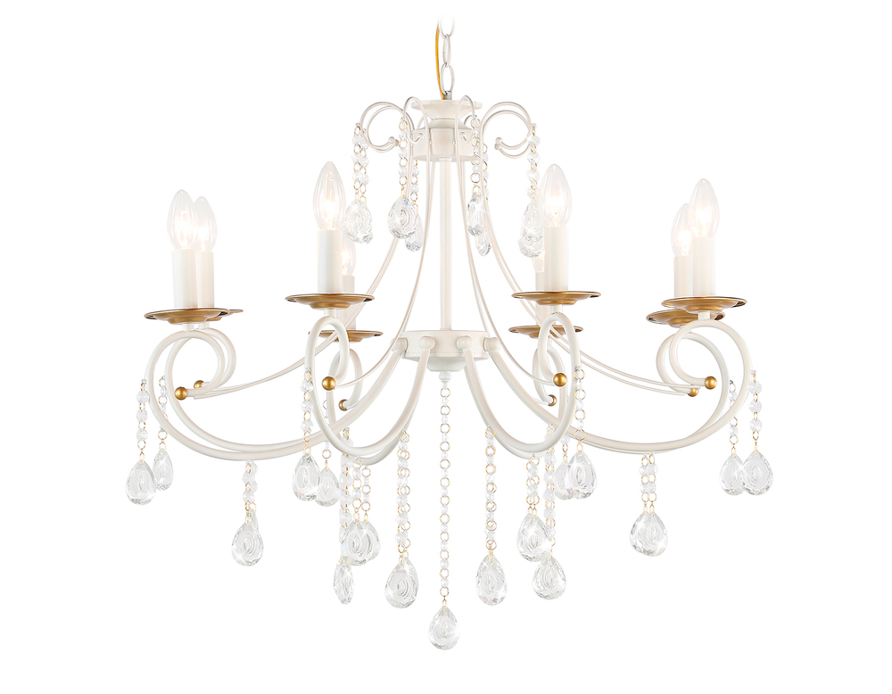 Светильник подвесной TR4917/8 WH/GD белый/золото E14/8 max 40W D740*930