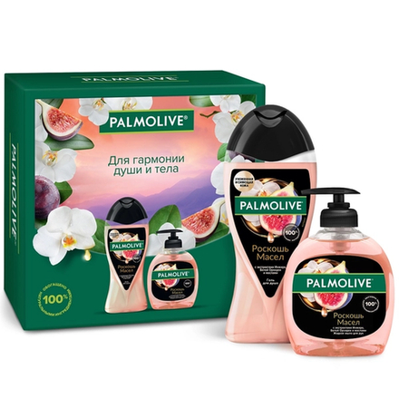 Набор жен. Palmolive Роскошь масел (гель д/д*250мл.+мыло жид.*300мл. инжир,орхидея)