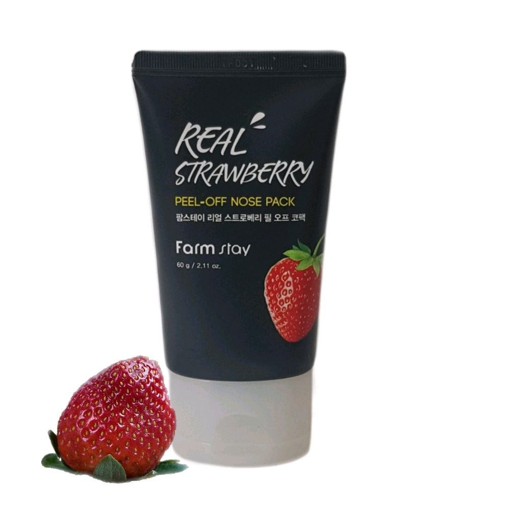 Очищающая маска-пленка FarmStay Real Strawberry Peel-Off Nose Pack, 60 гр.