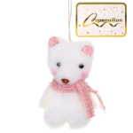 Подвеска «Медвежонок в шарфике» 8 см, Розовый