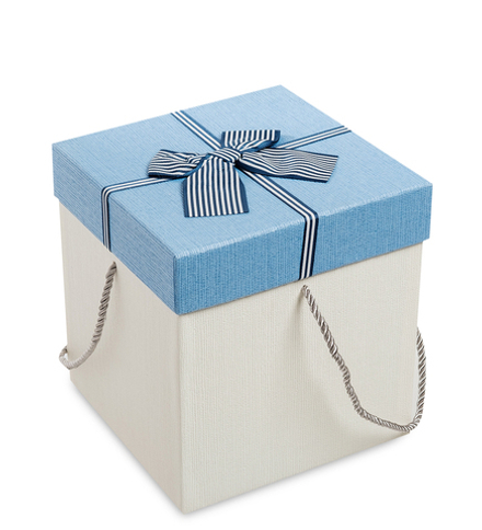 WG-10/3-A Коробка подарочная «Куб» цв.бел./голуб
