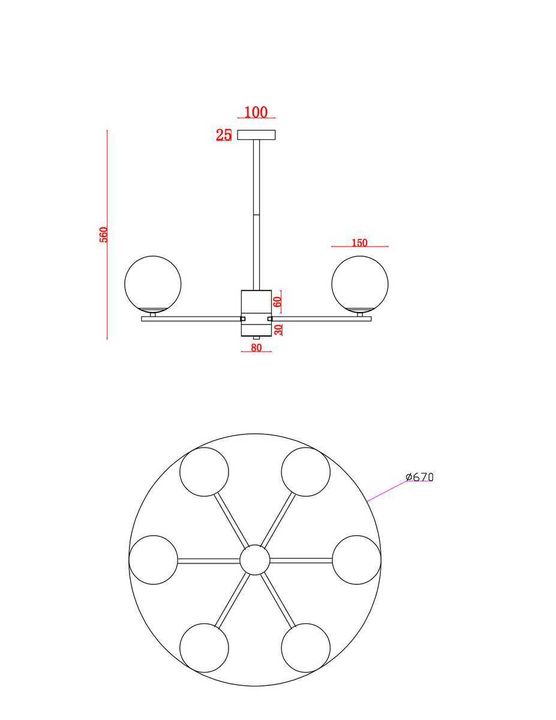Подвесная люстра Freya Marble FR5230PL-06BS