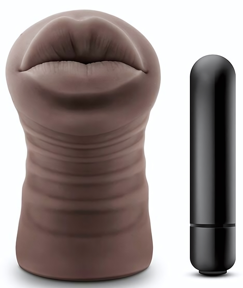 Коричневый мастурбатор-ротик Renee (Цвет: коричневый)