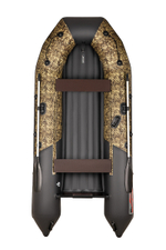 Таймень NX 3400 НДНД PRO камыш-черный + BST 55 L (комплект лодка + электромотор)