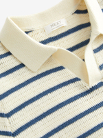 Поло вязаное для мальчика Next 948-960, Светло-бежевый, Синий