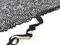 Бретелечная резинка без фестонов, 10 мм, черная с блеском, (Арт: BR740/10-170), м