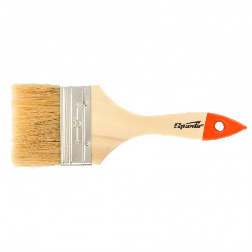 Кисть плоская Slimline 3" (75 мм), натуральная щетина, деревянная ручка Sparta
