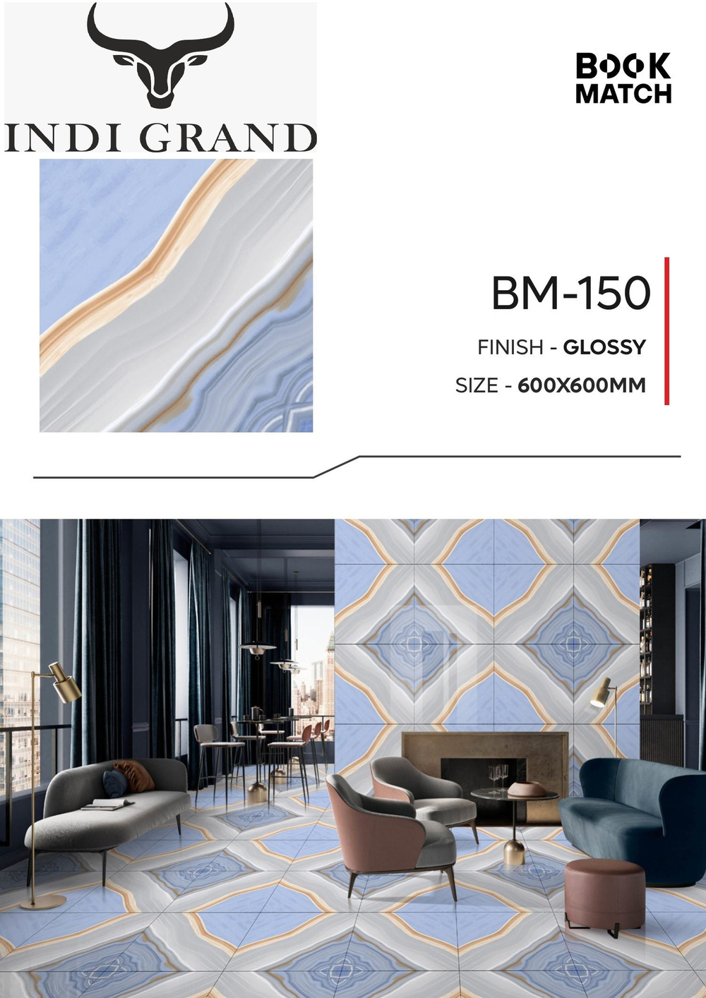 Керамогранит Book Match BM-150 60х60