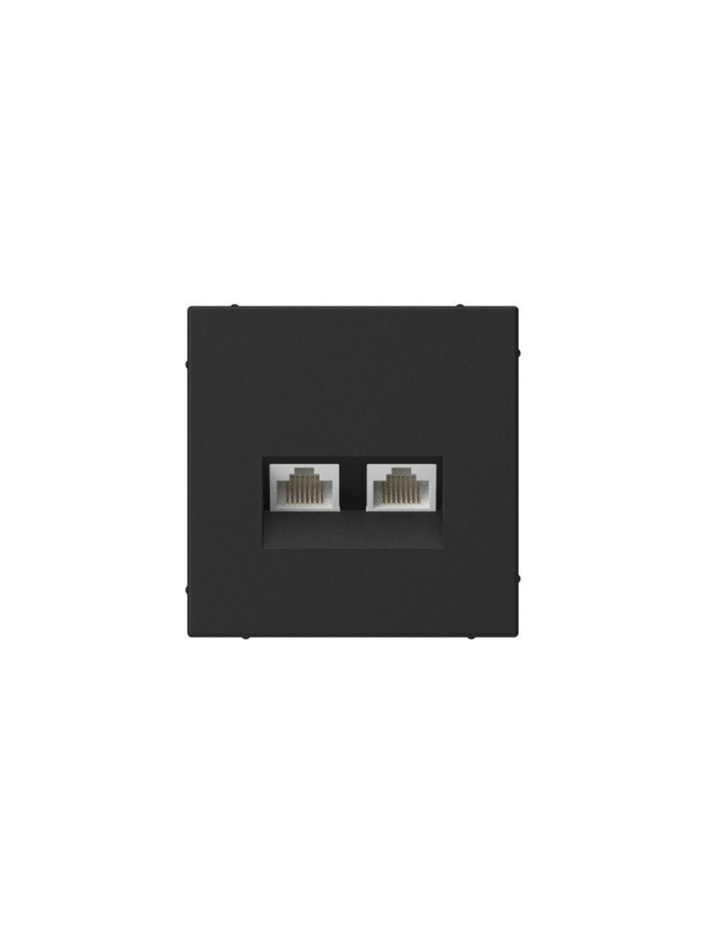 Розетка компьютерная 2-м ArtGallery RJ45 + RJ45 кат.5E механизм карбон SE GAL001085
