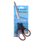 Ножницы канцелярские Basir прорезиненная ручка, 24 см, ассорти