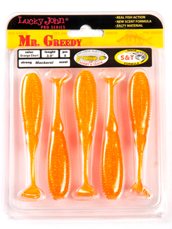 Виброхвосты съедобные LJ Pro Series MISTER GREEDY 3.9in (09.90)/T26 5шт.