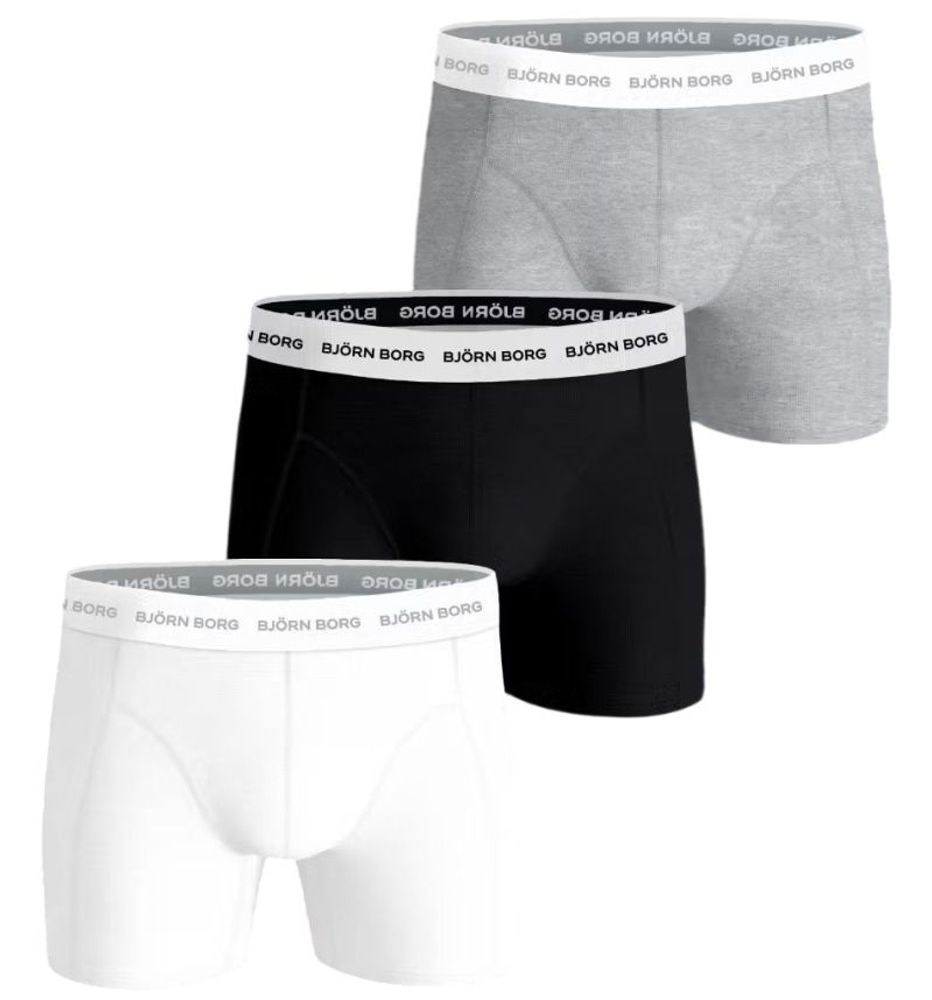 Мужские спортивные боксеры Björn Borg Cotton Stretch 3P - black/white/grey