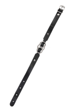 Черный кожаный ошейник со связанными кольцами (Цвет: черный)