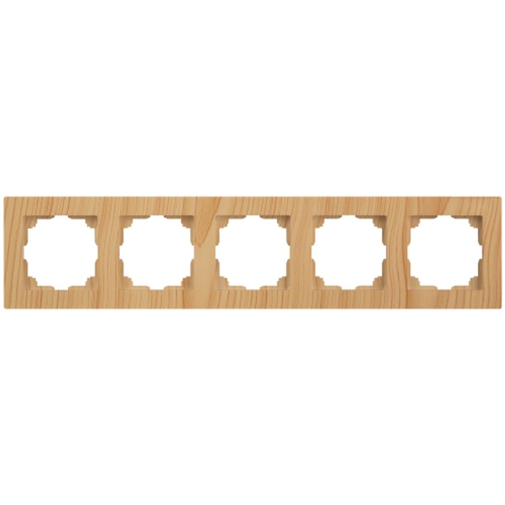 Рамка для розеток и выключателей Intro Accent 6-505-11 на 5 постов, СУ, сосна