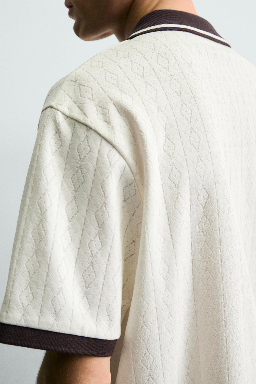 ZARA ПОЛО JACQUARD С ВЫШИВКОЙ, ГРАНАТОВЫЙ
