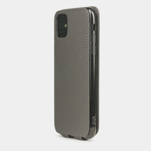 Чехол для iPhone 11 из натуральной кожи теленка, серого цвета