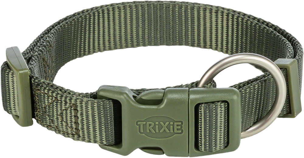 Ошейник Trixie Premium, XXS–XS: 15–25 см/10 мм, оливково-зелёный