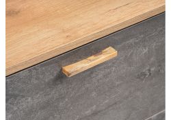 Комод Эго К-3 на подиуме дуб крафт золотой / камень темный