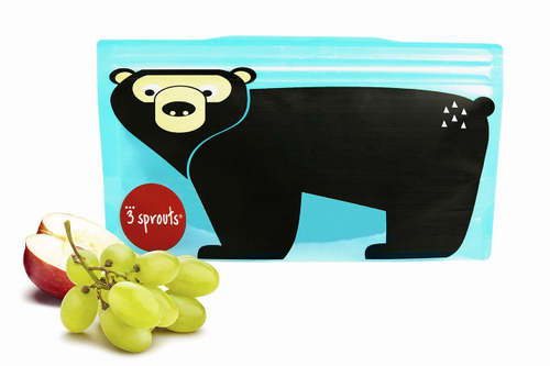 Набор многоразовых пакетов (2 шт) для снеков 3 Sprouts Медведь