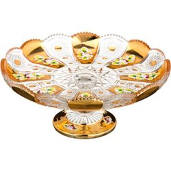 ТОРТОВНИЦА НА НОЖКЕ "LEFARD GOLD GLASS" ДИАМЕТР=27 СМ. ВЫСОТА=10 СМ. (КОР=6ШТ.)