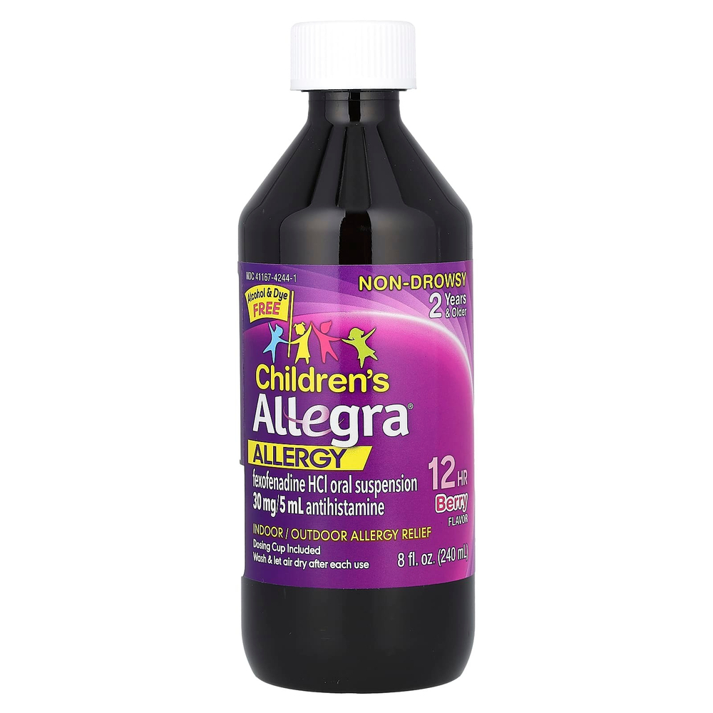 Allegra, Средство от аллергии для детей, для детей от 2 лет, со вкусом ягод, 30 мг, 240 мл (8 жидк. Унций)