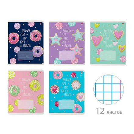 Тетрадь А5 12л кл. Альт "Сладкое настроение" выб.УФ-лак, конгрев