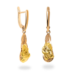 Серьги из красного золота 585 пробы с самородками