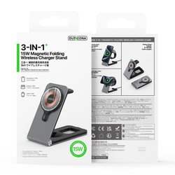 Складная магнитная беспроводная зарядная подставка 3 в 1, серия W22 Magnetic Wireless Charger 15W