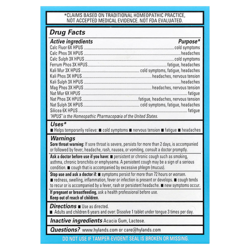 Hyland's Naturals, Bioplasma®, клеточная соль 12-в-1, 100 доз в одной быстрорастворимой таблетке