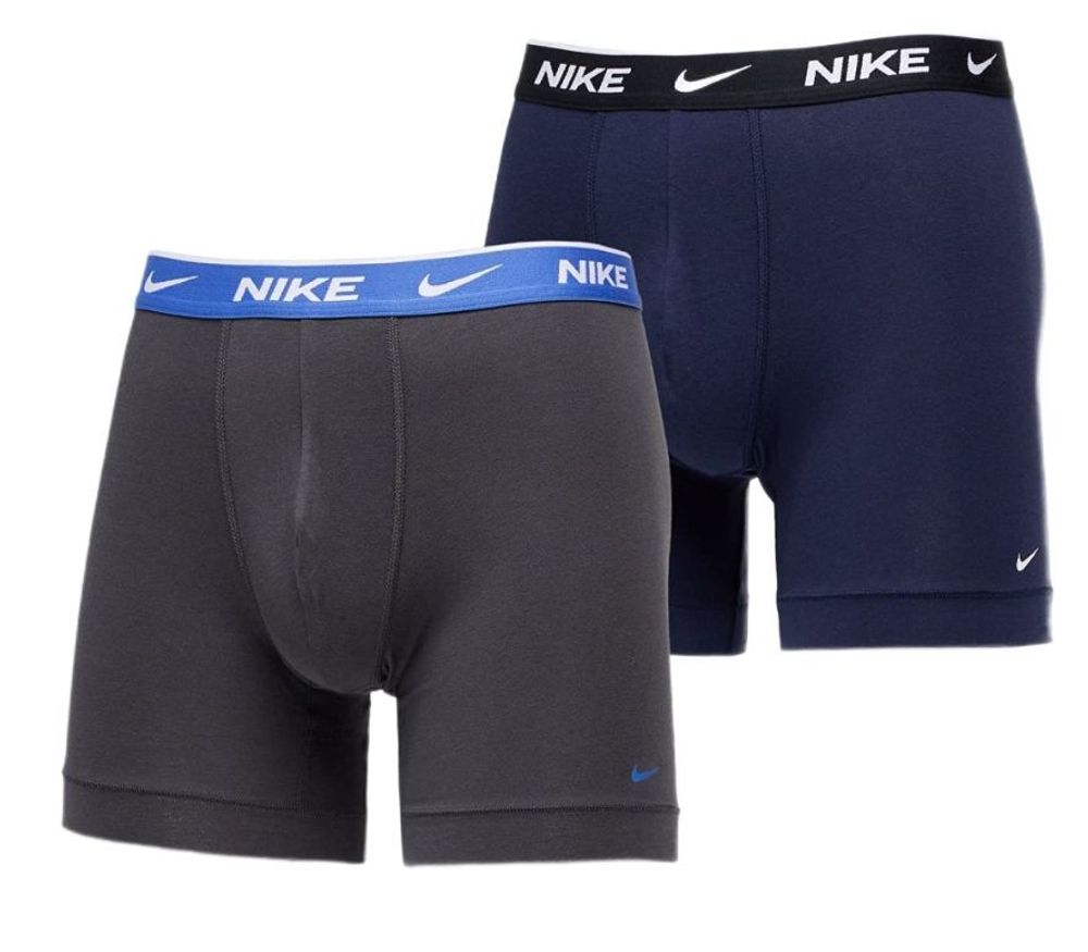 Мужские спортивные боксеры Nike Everyday Cotton Stretch Boxer Brief 2P -  anthracite/obsidian - купить по выгодной цене