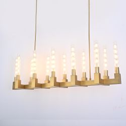 Люстра на штанге CANELLE Linear Chandelier 12 Modern Brass