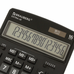 Калькулятор настольный BRAUBERG EXTRA-16-BK (206x155 мм) 16 разрядов двойное питание черный