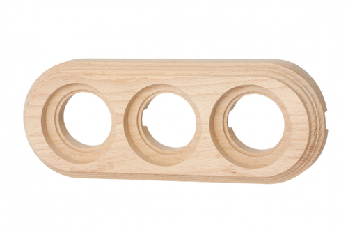 Рамка 3 постовая для открытой проводки (Натурэль на бревно 220 мм) BFC22-630-10