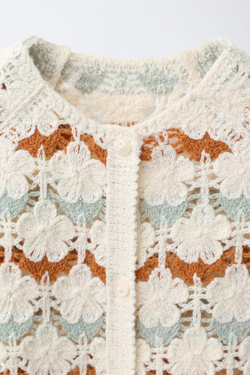 ZARA ВЯЗАНЫЙ КОМБИНЕЗОН КРОШЕ, ЭКРЮ