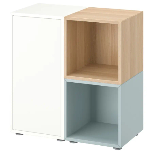 Комбинация для хранения - EKET IKEA/ ЭКЕТ ИКЕА,  72х70  см,  бледно-голубой/под беленый дуб /белый