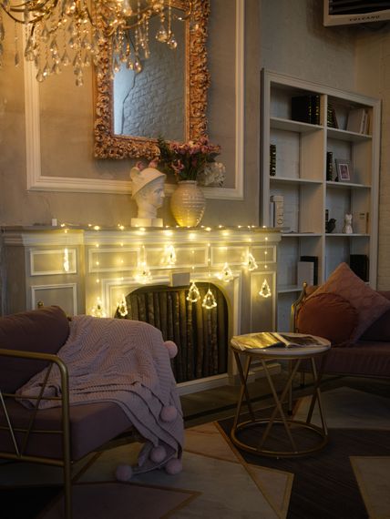 Гирлянда Бахрома "Звезды и Елки" 3*0,6м 38242