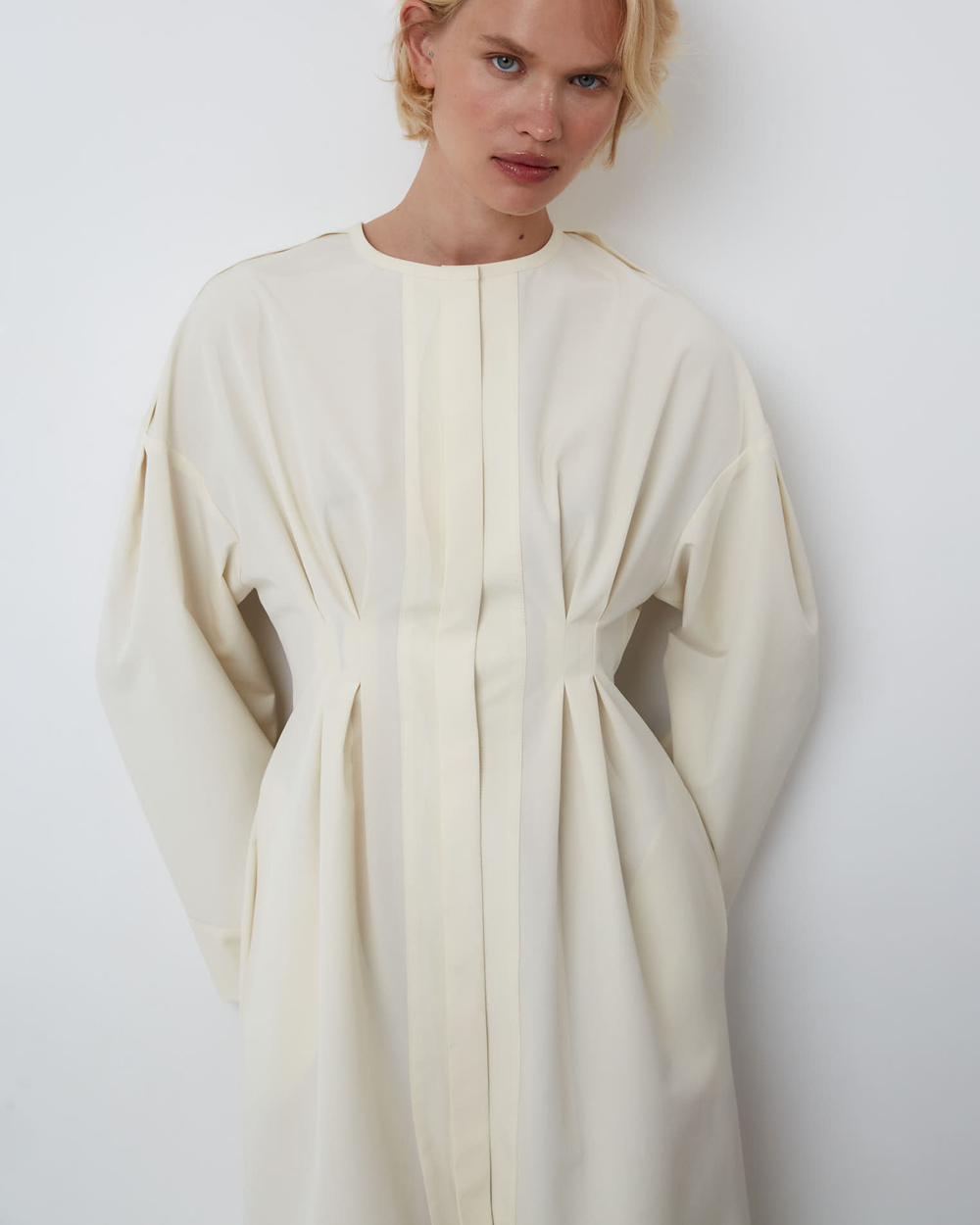 Платье из смесового хлопка Александр Маккуин сливочный