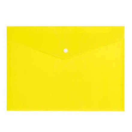Пласт. конверт inФОРМАТ А4 на кнопке пластик 150 мкм желт.