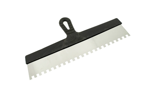 Шпатель зубчатый нержавеющий 450мм, зуб 10*10мм, ЧЕГЛОК (30)