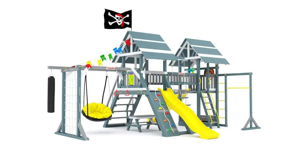 Деревянный игровой комплекс Савушка Lux - 9 COMFORT (Индиго)